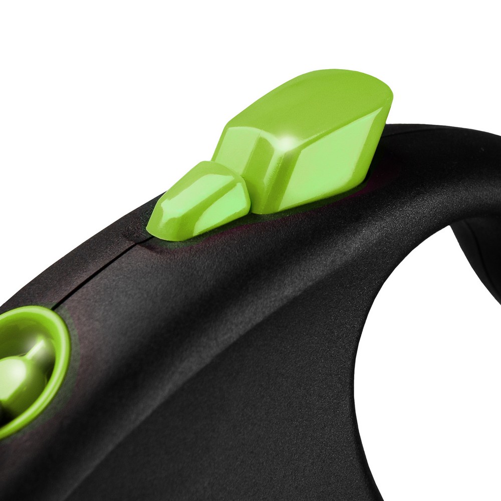 FLEXI рулетка Black Design S (до 15 кг) 5м лента черно/зеленая