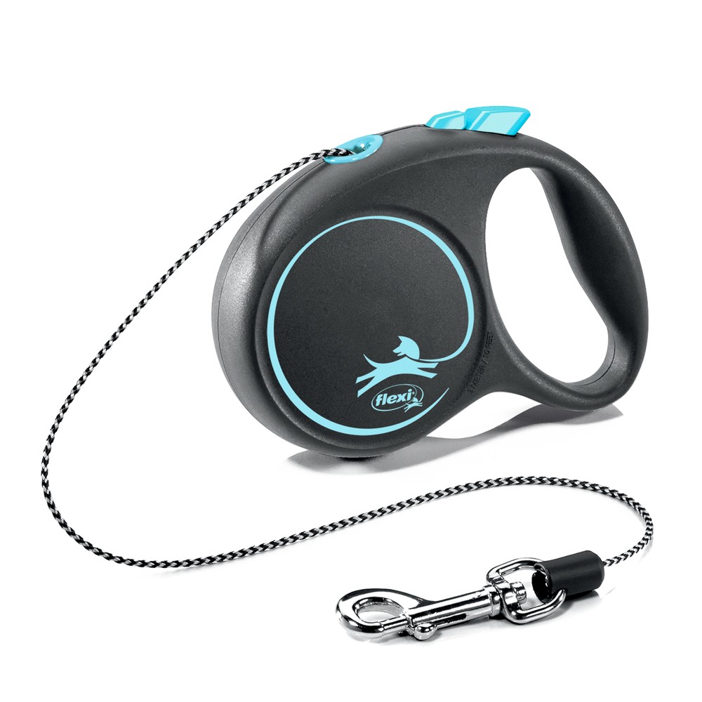 FLEXI рулетка Black Design XS (до 8 кг) 3 м трос черно/голубая