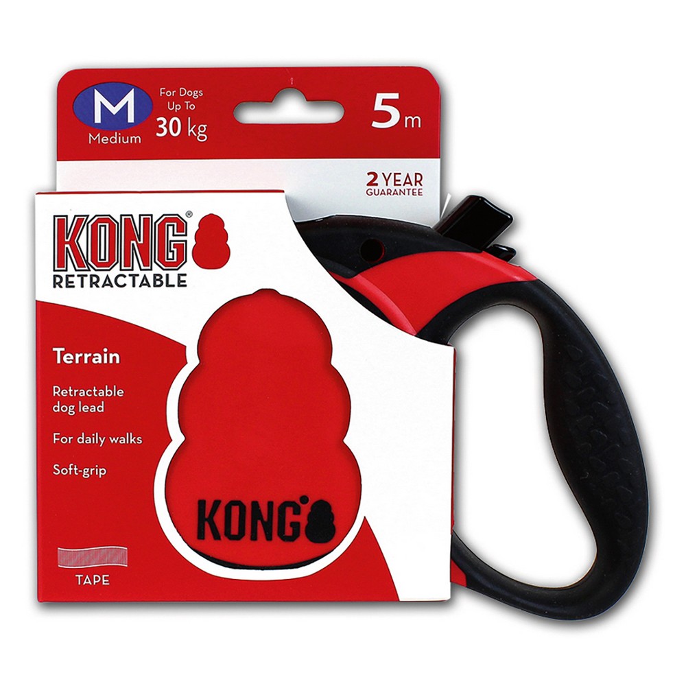 KONG РУЛЕТКА TERRAIN M (ДО 30 КГ) ЛЕНТА 5 МЕТРОВ КРАСНАЯ