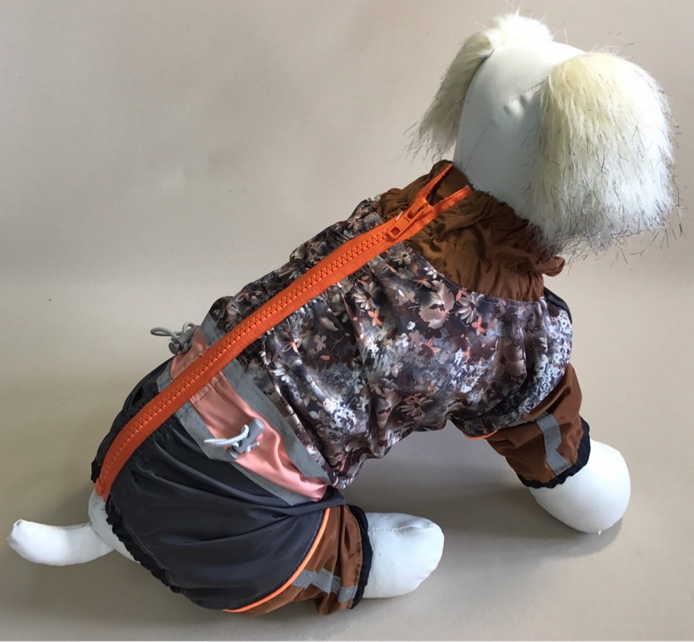 Pet Fashion Дождевик "Сакура" коричневый для мальчиков р.14