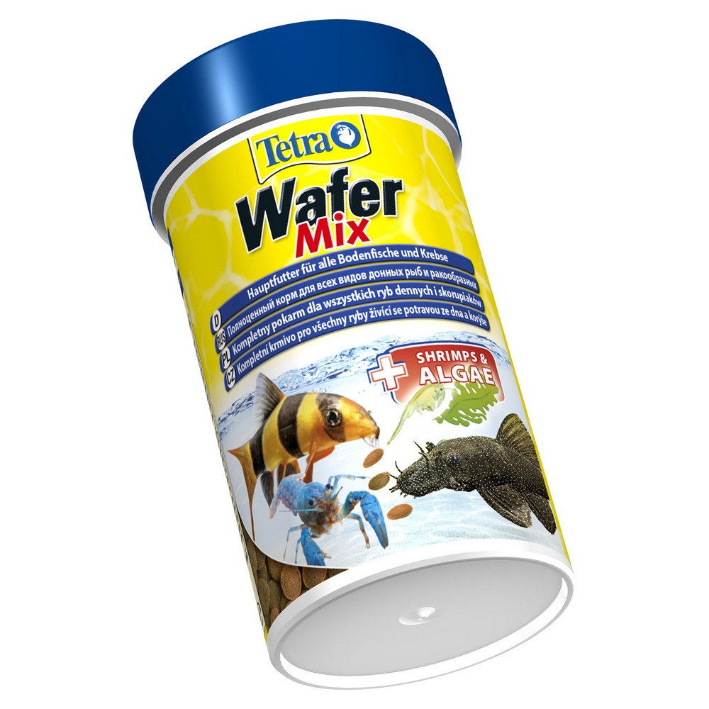 TETRA 140066 Water MIX корм д/травоядных,хищных и донных рыб с добавлением креветок, пластинки 100м