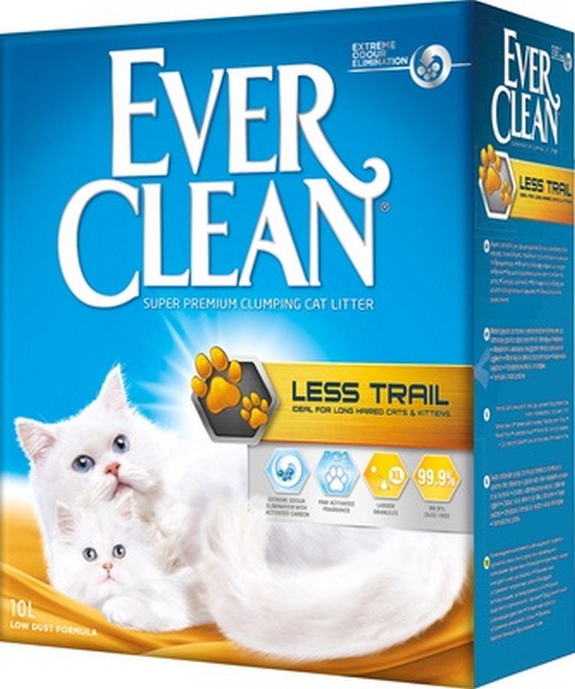 EVER CLEAN Less Trail комкующийся наполнитель для длинношерстных кошек и котят