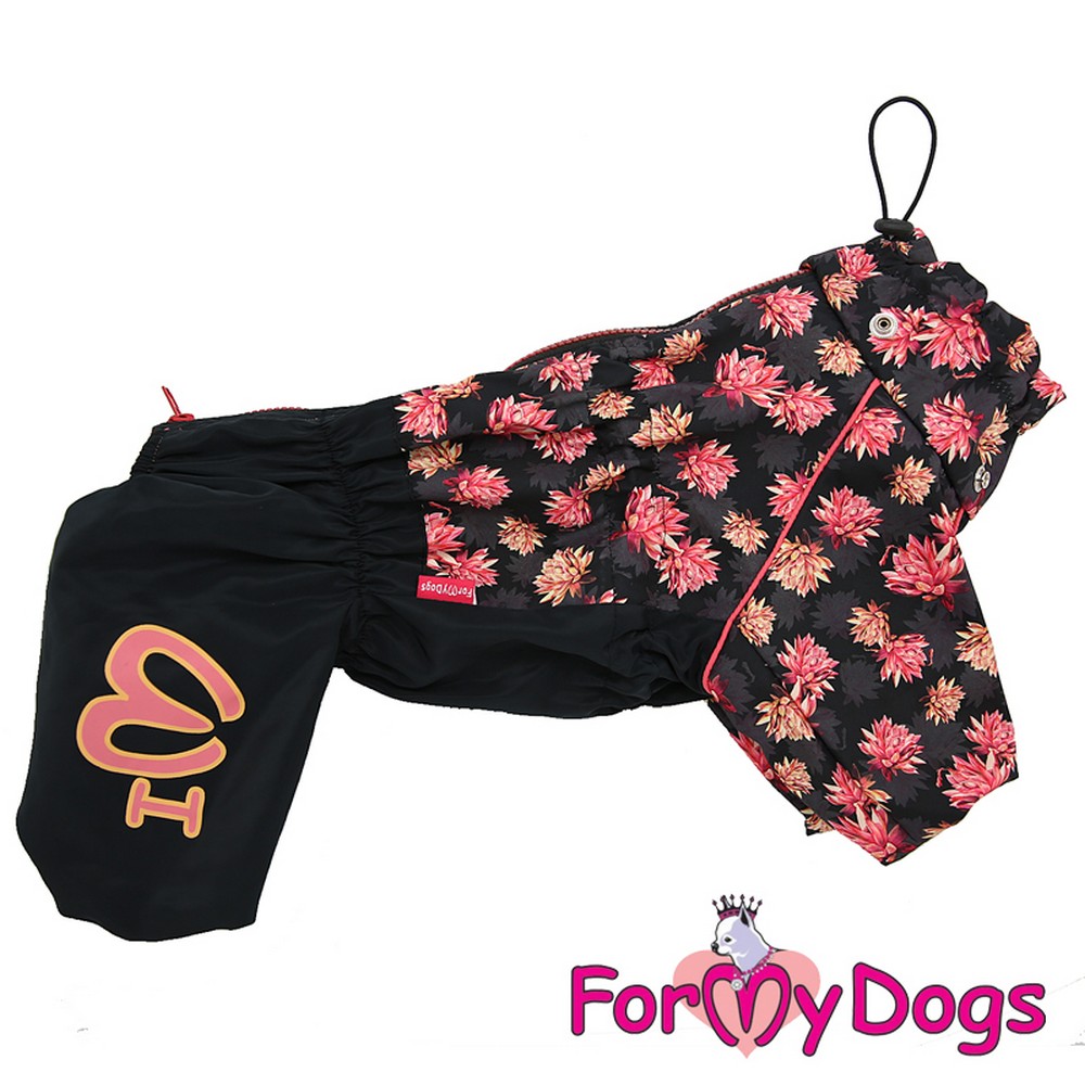 ForMyDogs Дождевик "ЛОТОС" черный для девочек