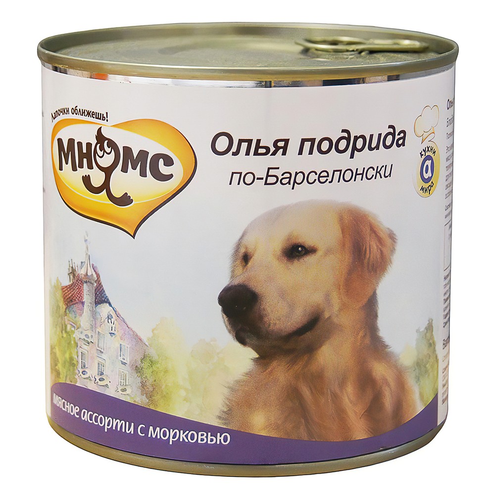 Мнямс консервы для собак Олья Подрида по-барселонски (мясное ассорти с морковью) 600 г (30020) Мнямс консервы для собак Олья Подрида по-барселонски (мясное ассорти с морковью) 600 г (30020)