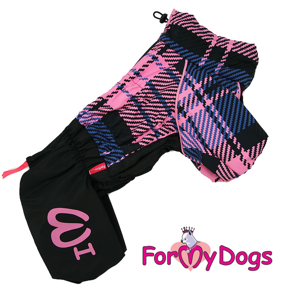 ForMyDogs ДОЖДЕВИК ЧЕРНО/РОЗОВЫЙ В КЛЕТКУ ДЛЯ ДЕВОЧЕК 514SS-2021 F