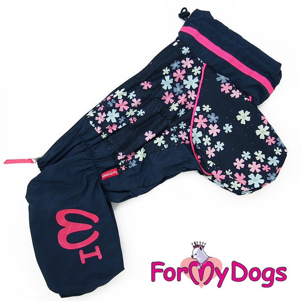 ForMyDogs ДОЖДЕВИК "ВАСИЛЬКИ" СИНИЙ ДЛЯ ДЕВОЧЕК 513SS-2021 F