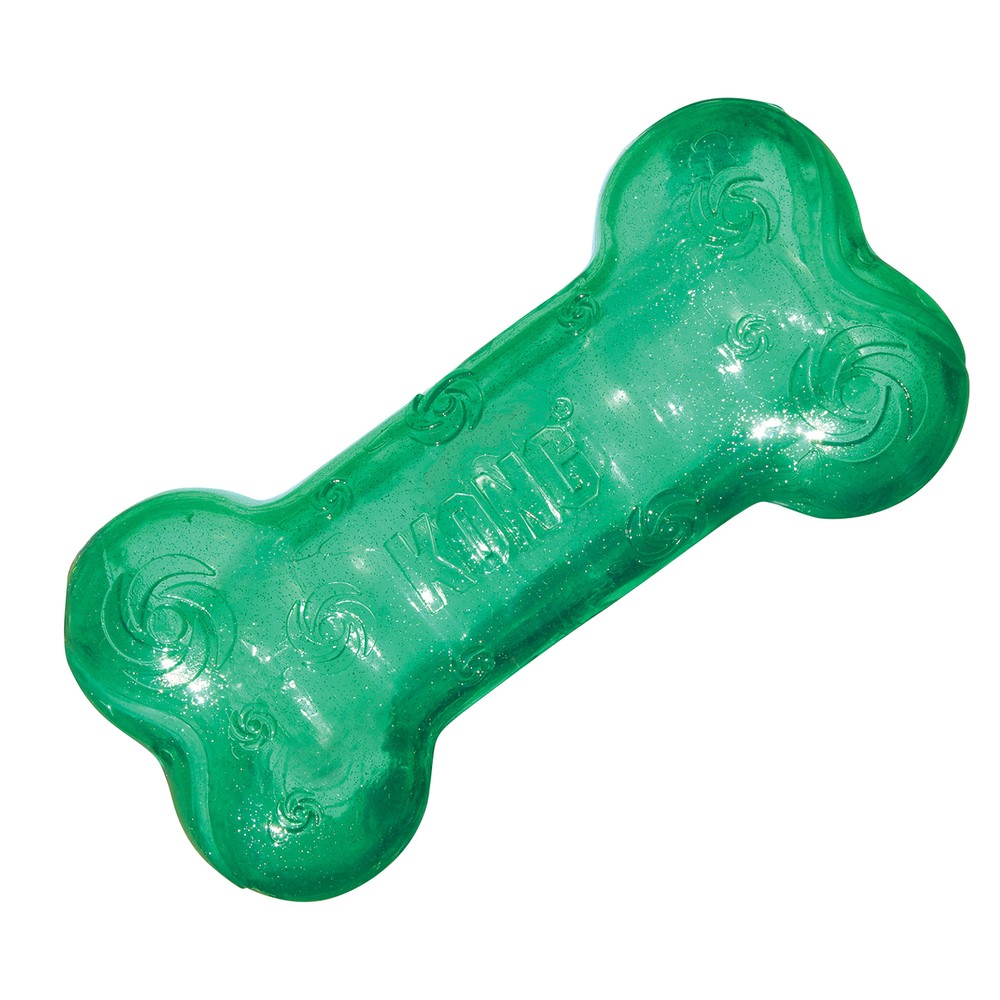 KONG игрушка для собак Squezz Crackle хрустящая косточка средняя 15х4 см