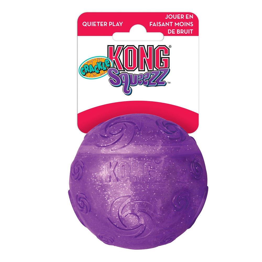 KONG игрушка для собак Squezz Crackle хрустящий мячик большой 7 см