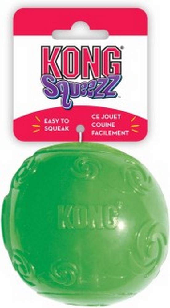KONG игрушка для собак Сквиз Мячик очень большой резиновый с пищалкой 9 см
