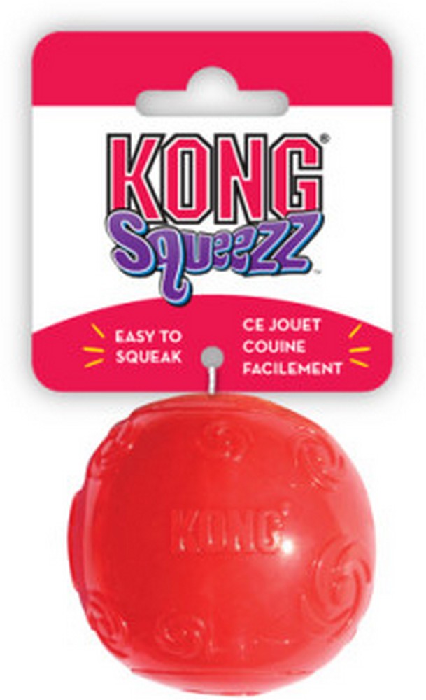 KONG игрушка для собак Сквиз Мячик средний резиновый с пищалкой 6 см