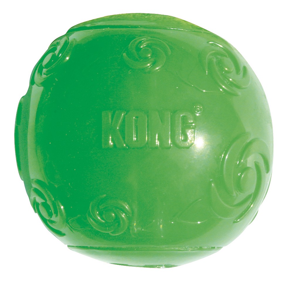 KONG игрушка для собак Сквиз Мячик средний резиновый с пищалкой 6 см