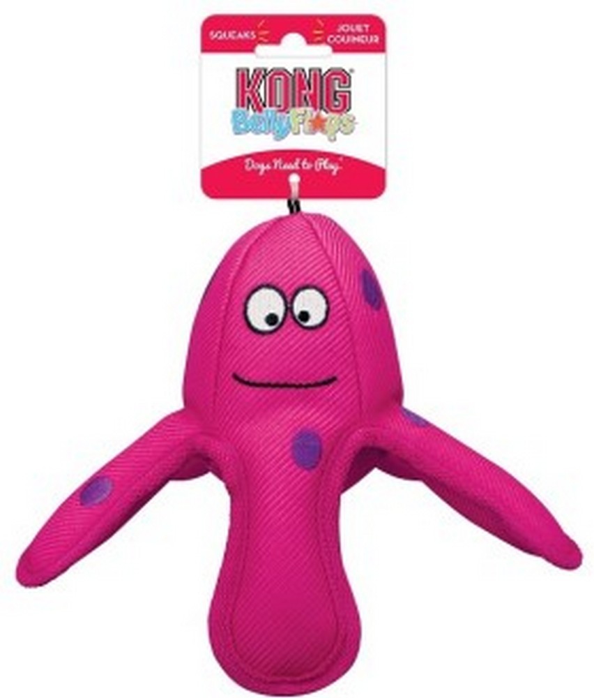 KONG игрушка для собак Belly Flops Осьминог 19х17 см