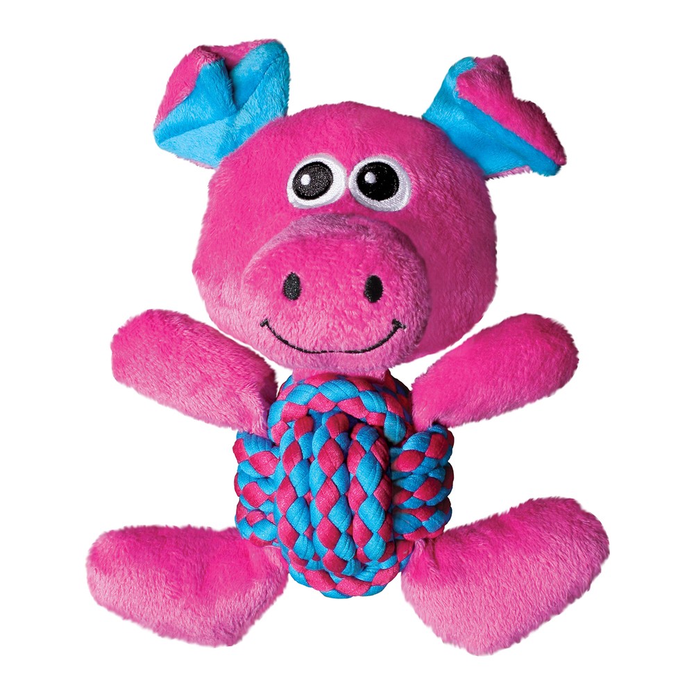KONG игрушка для собак Weave Knots Свинка средняя 22х20 см