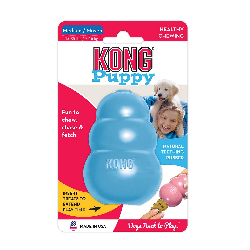 KONG Puppy игрушка для щенков классик M 8х5 см средняя цвета в ассортименте: розовый, голубой KONG Puppy игрушка для щенков классик M 8х5 см средняя цвета в ассортименте: розовый, голубой