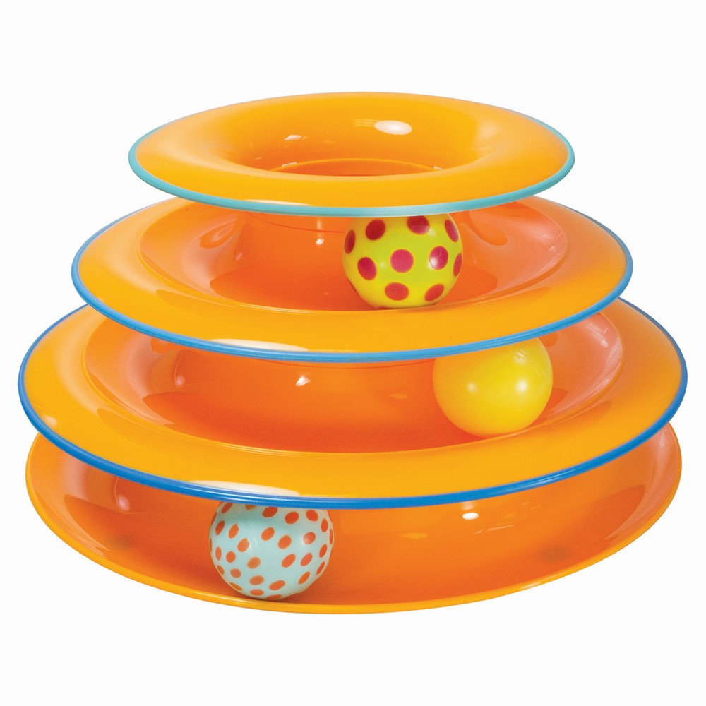 Petstages игрушка для кошек Трек "3 этажа" основание 24 см