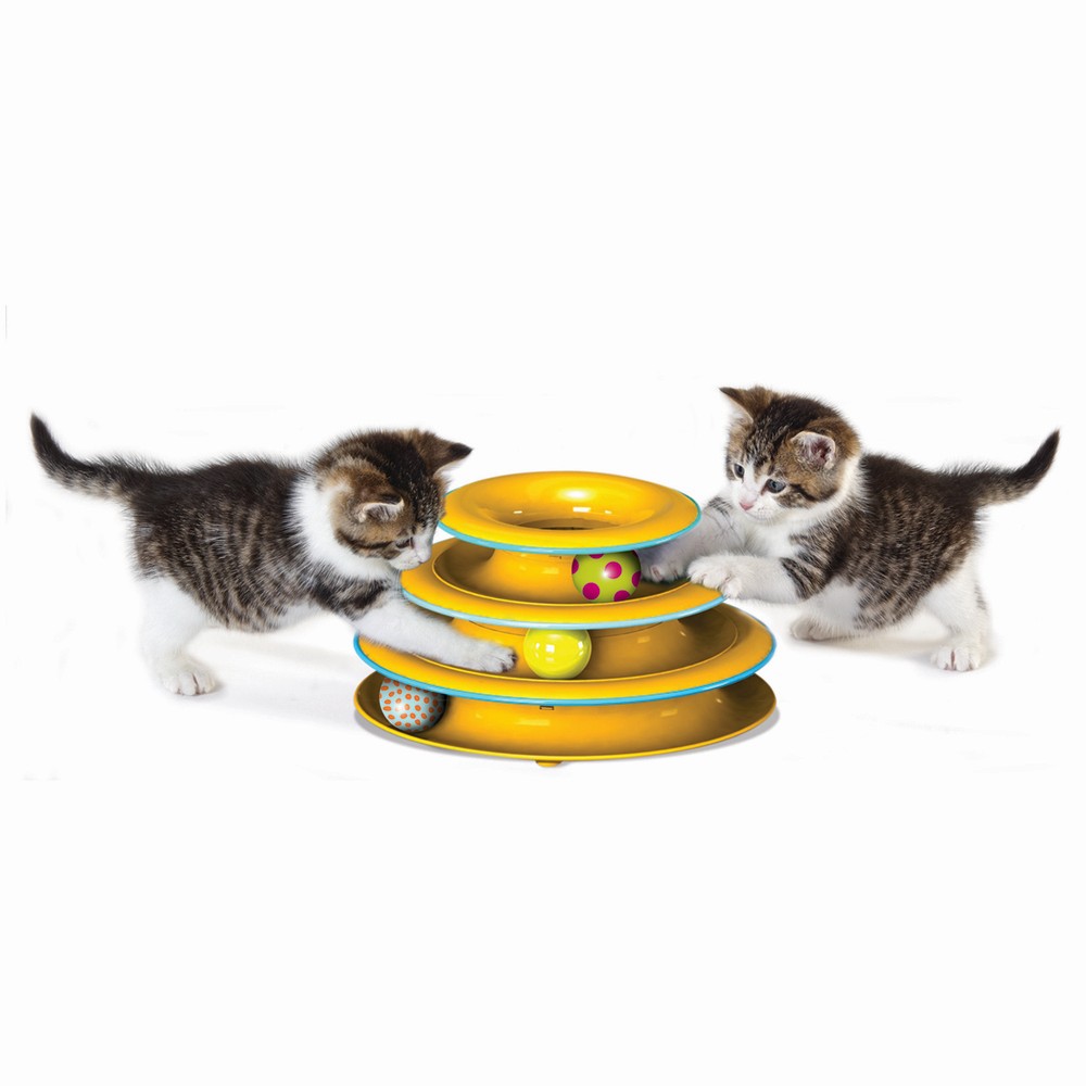 Petstages игрушка для кошек Трек "3 этажа" основание 24 см