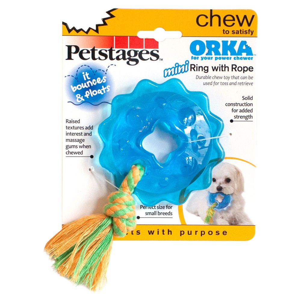 Petstages игрушка для собак Mini "ОРКА кольцо с канатом" диаметр 8 см маленькая
