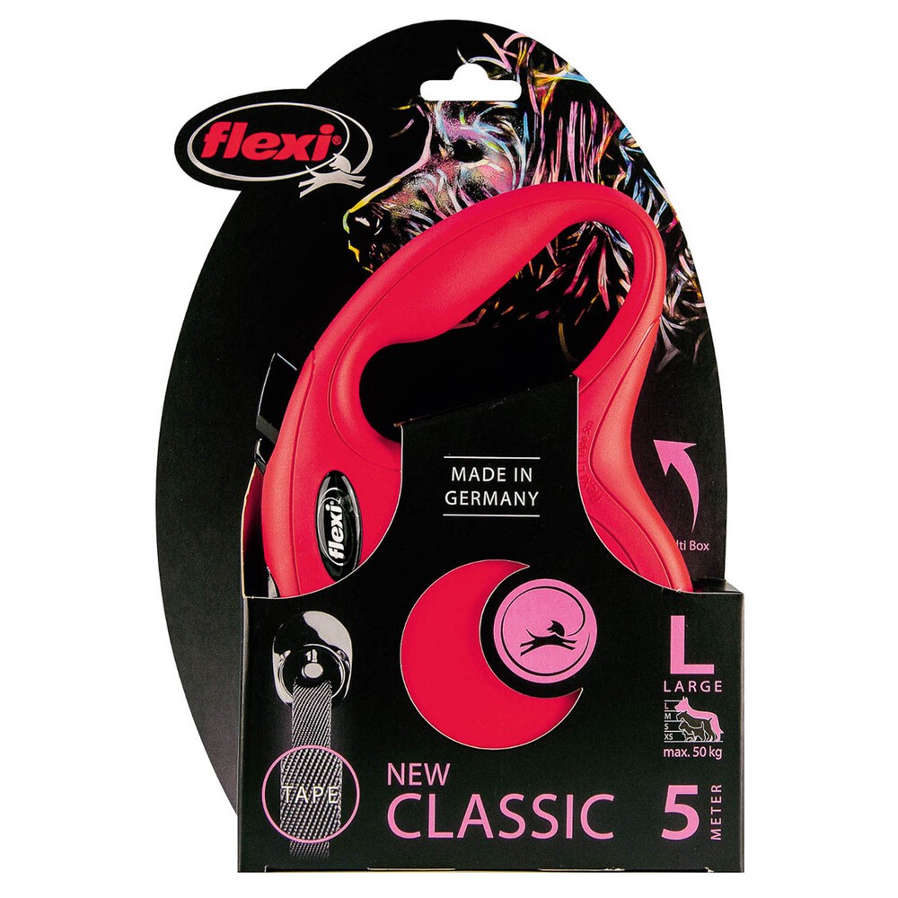 FLEXI рулетка New Classic L (до 50 кг) лента 5 м красная FLEXI рулетка New Classic L (до 50 кг) лента 5 м красная