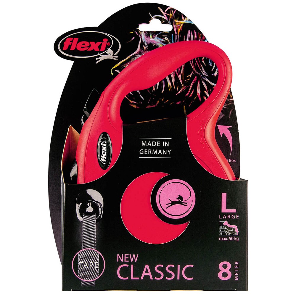 FLEXI рулетка New Classic L (до 50 кг) лента 8 м красная FLEXI рулетка New Classic L (до 50 кг) лента 8 м красная