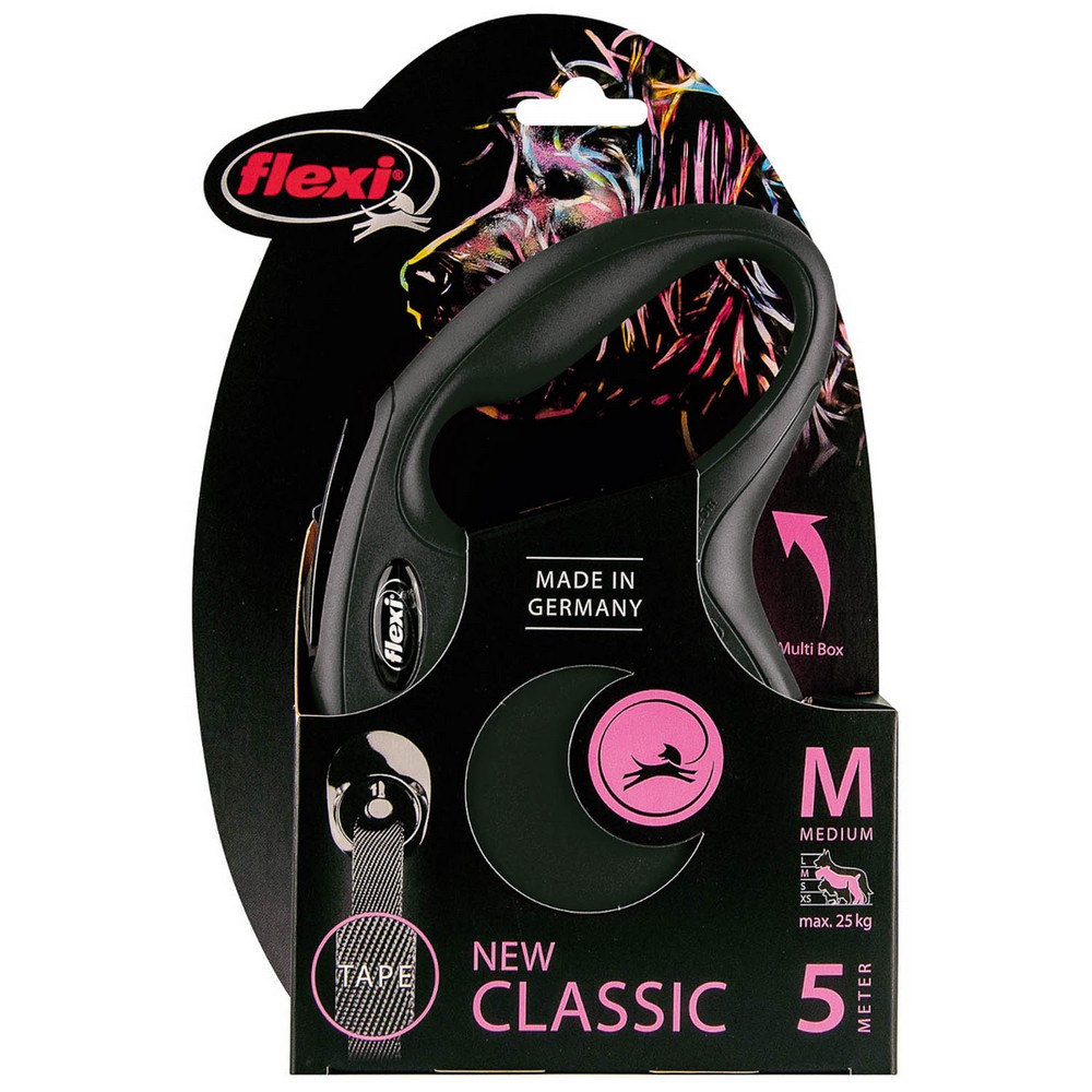 FLEXI рулетка New Classic L (до 50 кг) лента 8 м черная