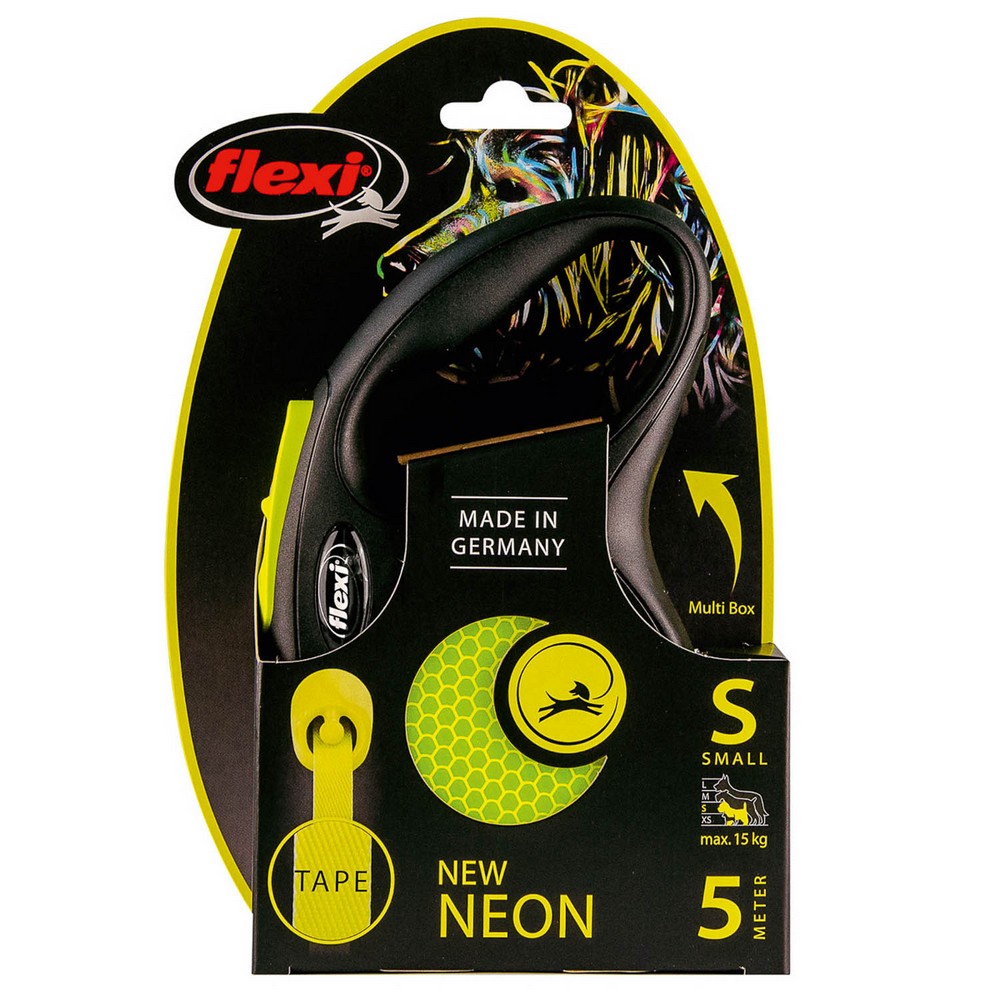 FLEXI рулетка Neon New Classic S (до 15 кг) лента 5 м