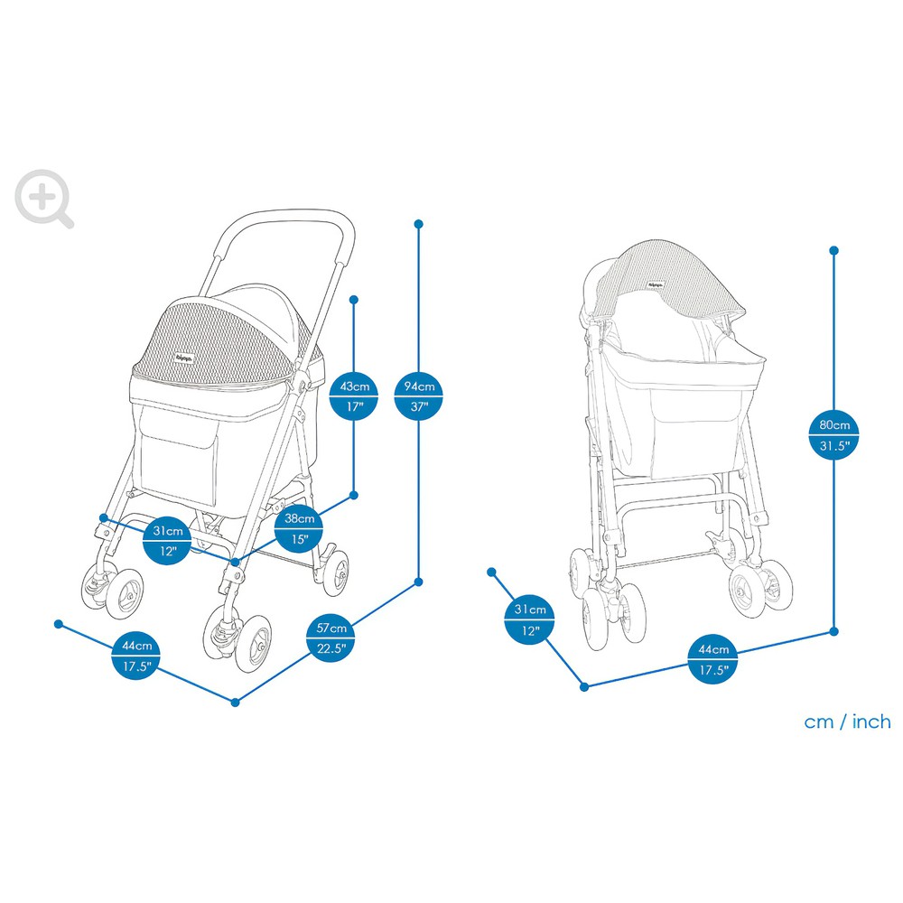 IBIYAYA коляска Astro Mini Pet Buggy синяя